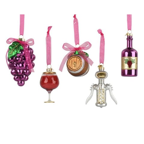 PENDENTI ALBERO VETRO TEMA VINO H.6.5
